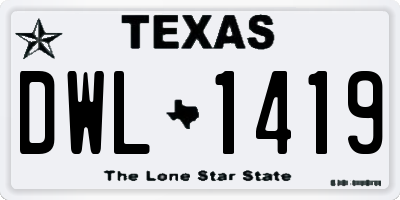 TX license plate DWL1419
