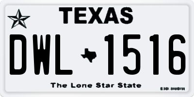 TX license plate DWL1516