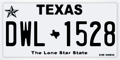 TX license plate DWL1528