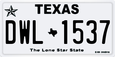 TX license plate DWL1537
