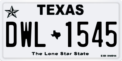 TX license plate DWL1545