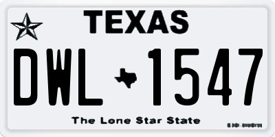 TX license plate DWL1547