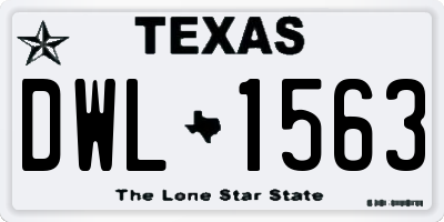 TX license plate DWL1563