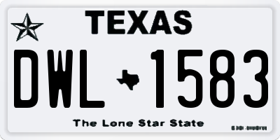 TX license plate DWL1583