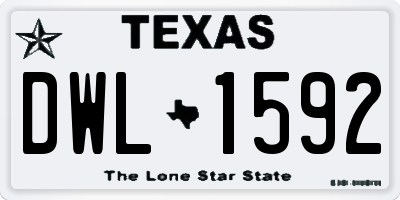 TX license plate DWL1592