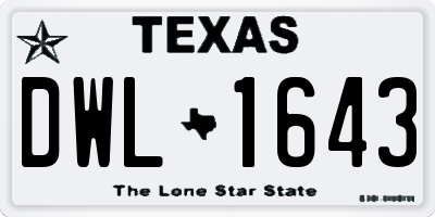 TX license plate DWL1643