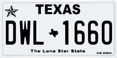 TX license plate DWL1660