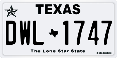 TX license plate DWL1747