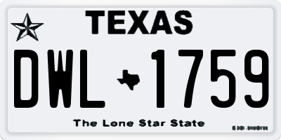 TX license plate DWL1759