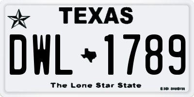 TX license plate DWL1789