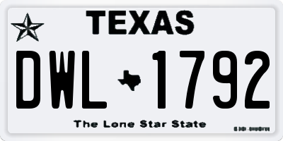 TX license plate DWL1792