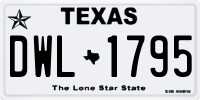 TX license plate DWL1795