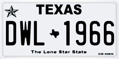 TX license plate DWL1966