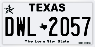 TX license plate DWL2057