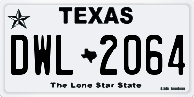 TX license plate DWL2064