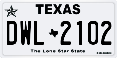TX license plate DWL2102