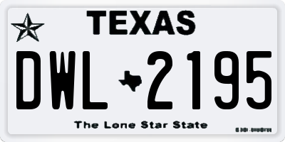 TX license plate DWL2195