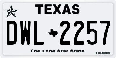 TX license plate DWL2257