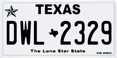 TX license plate DWL2329