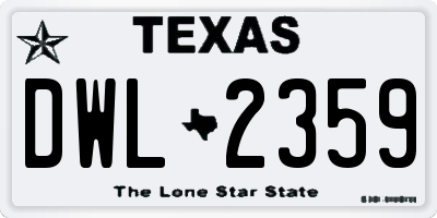 TX license plate DWL2359