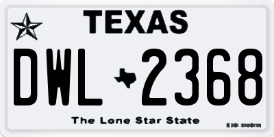 TX license plate DWL2368