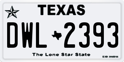 TX license plate DWL2393