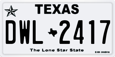 TX license plate DWL2417