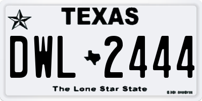 TX license plate DWL2444
