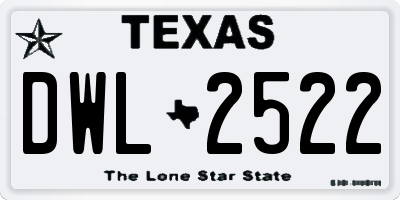 TX license plate DWL2522