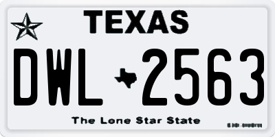 TX license plate DWL2563
