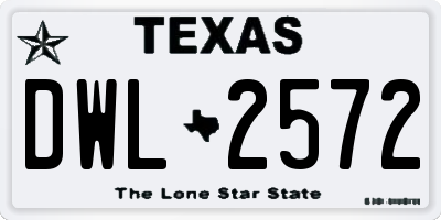 TX license plate DWL2572