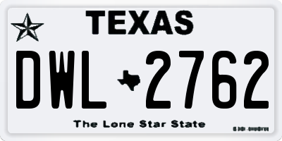 TX license plate DWL2762