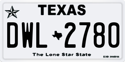 TX license plate DWL2780