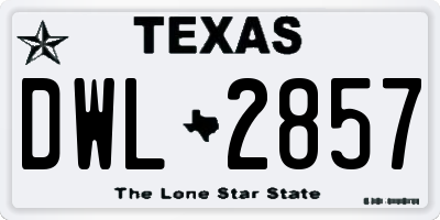 TX license plate DWL2857
