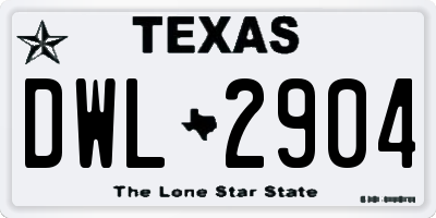 TX license plate DWL2904