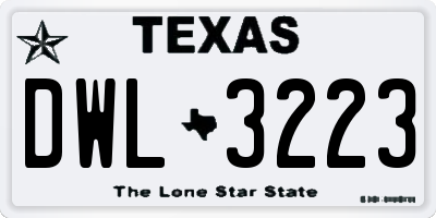 TX license plate DWL3223