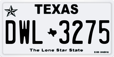 TX license plate DWL3275