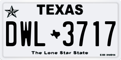 TX license plate DWL3717