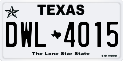 TX license plate DWL4015