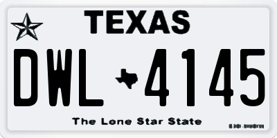 TX license plate DWL4145