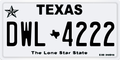 TX license plate DWL4222