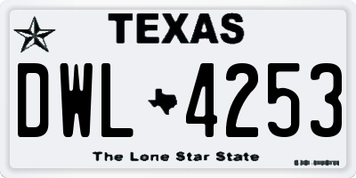 TX license plate DWL4253