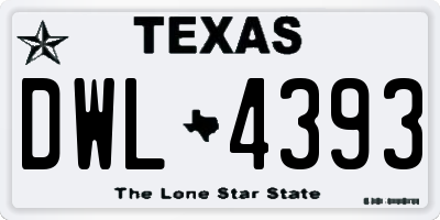 TX license plate DWL4393
