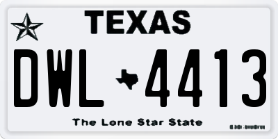 TX license plate DWL4413