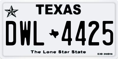 TX license plate DWL4425