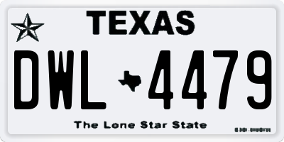 TX license plate DWL4479