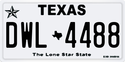 TX license plate DWL4488