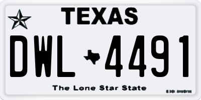 TX license plate DWL4491