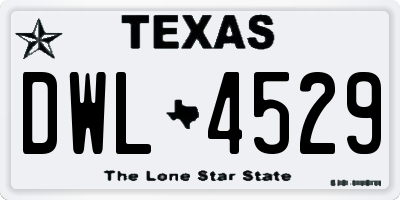 TX license plate DWL4529