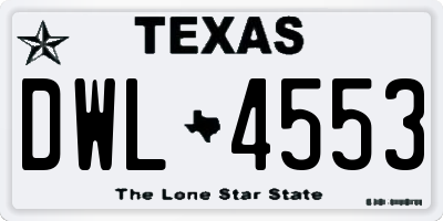 TX license plate DWL4553